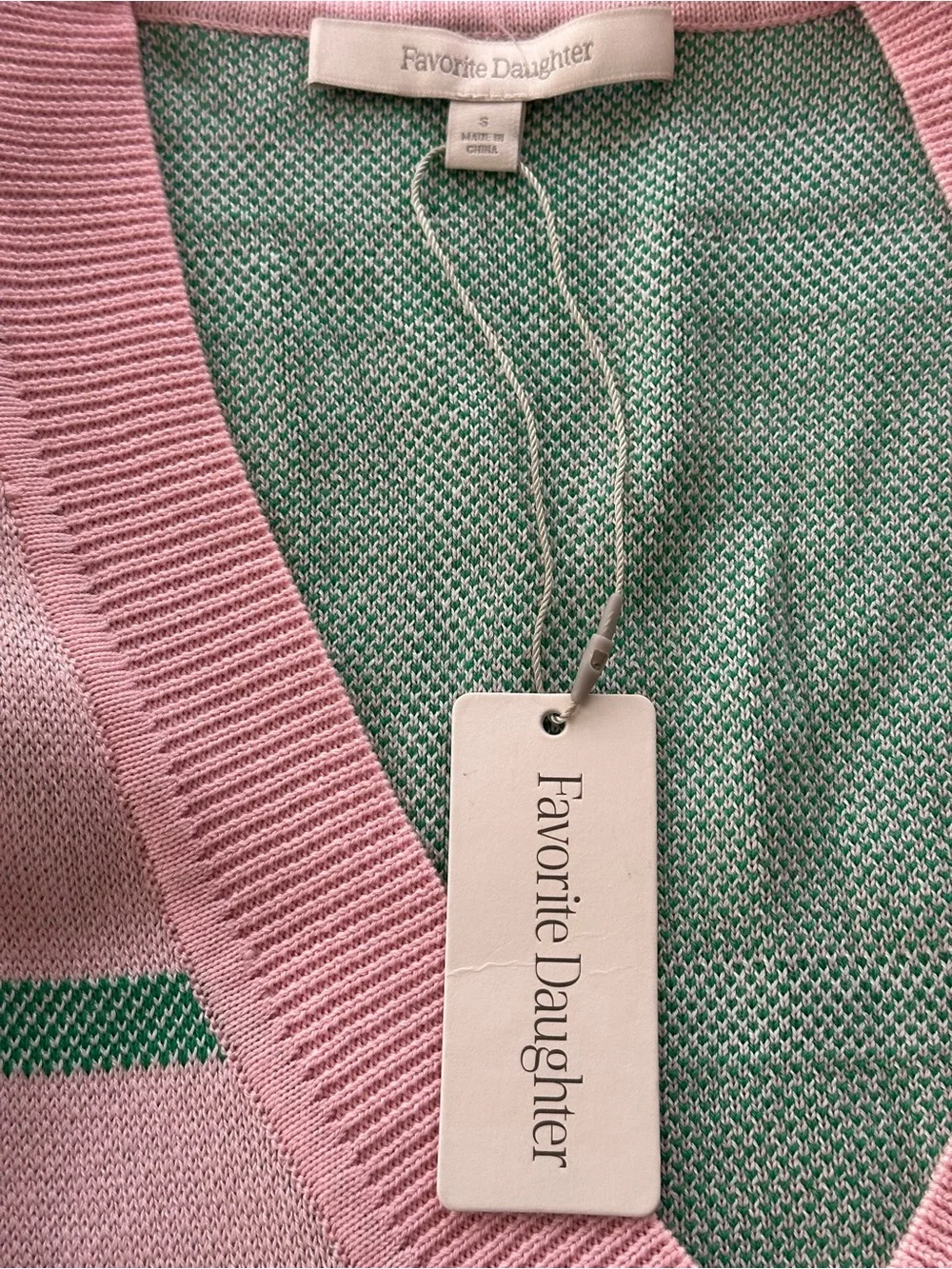 Favorite Daughter Pink and Green Plaid Knit Skirt Set New with Tags